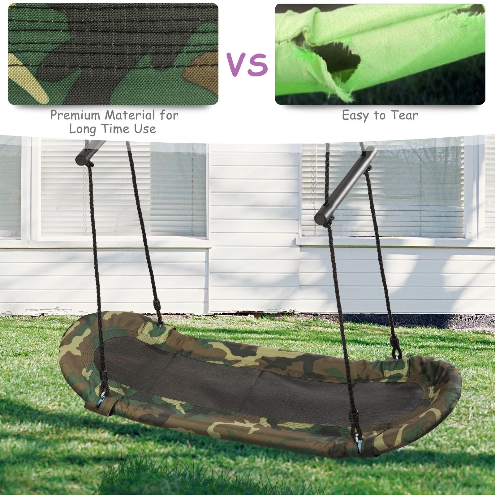 Saucer Tree Swing Surf Kids Outdoor Adjustable Swing Set - Image 5