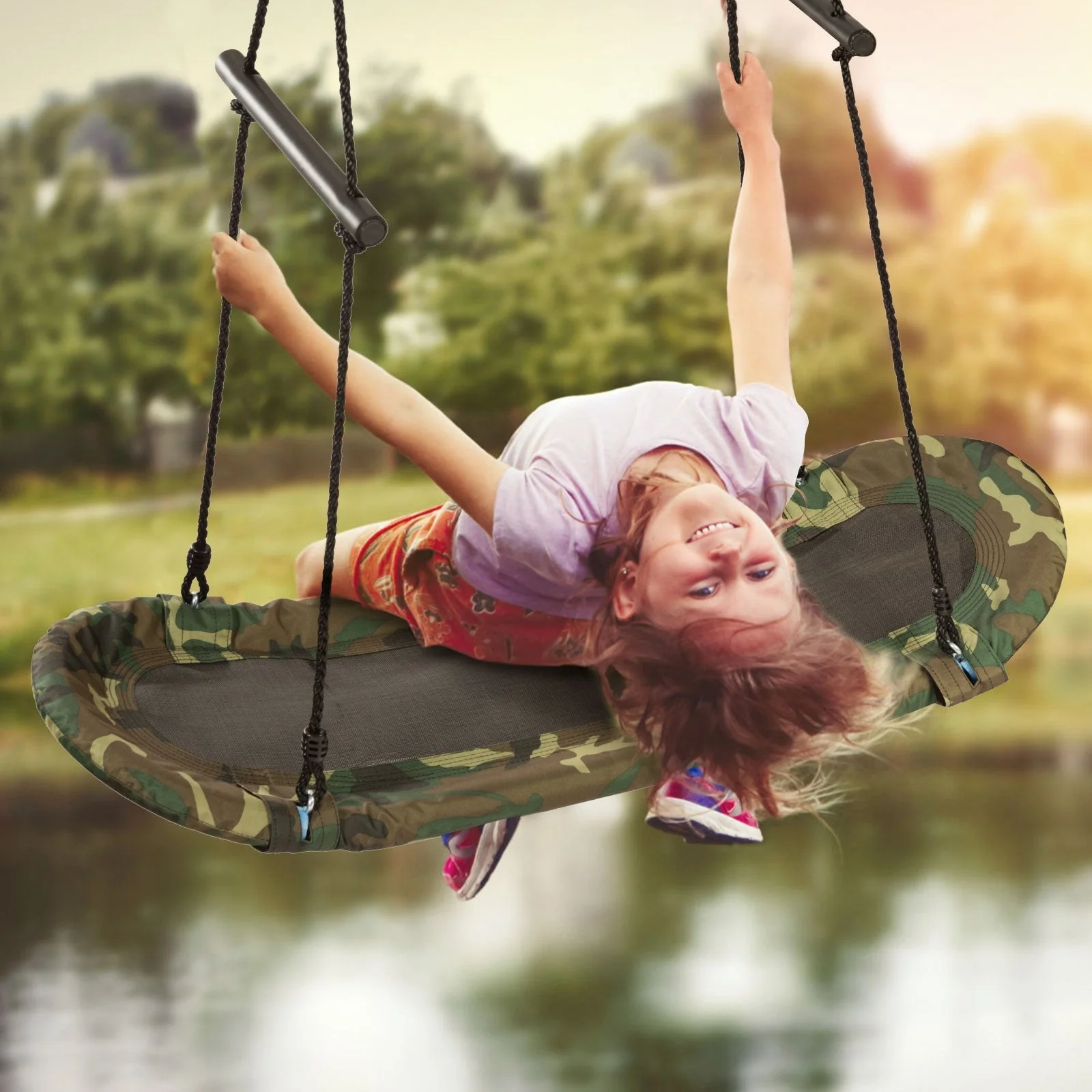Saucer Tree Swing Surf Kids Outdoor Adjustable Swing Set - Image 7