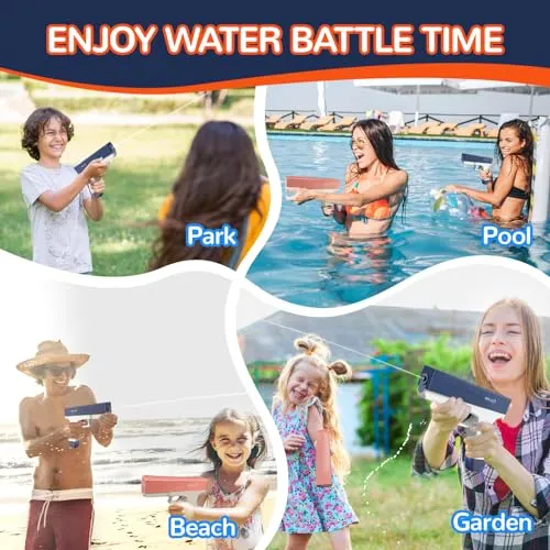 Set of 2 Automatic Water Guns – Large Capacity – Long Range – Rechargeable - Image 9