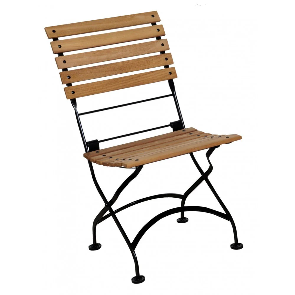 Seven Piece Dining Set with 32 x 72" African Teak Slat Top Table and Four Side Chairs and 2 Armchairs - Image 5
