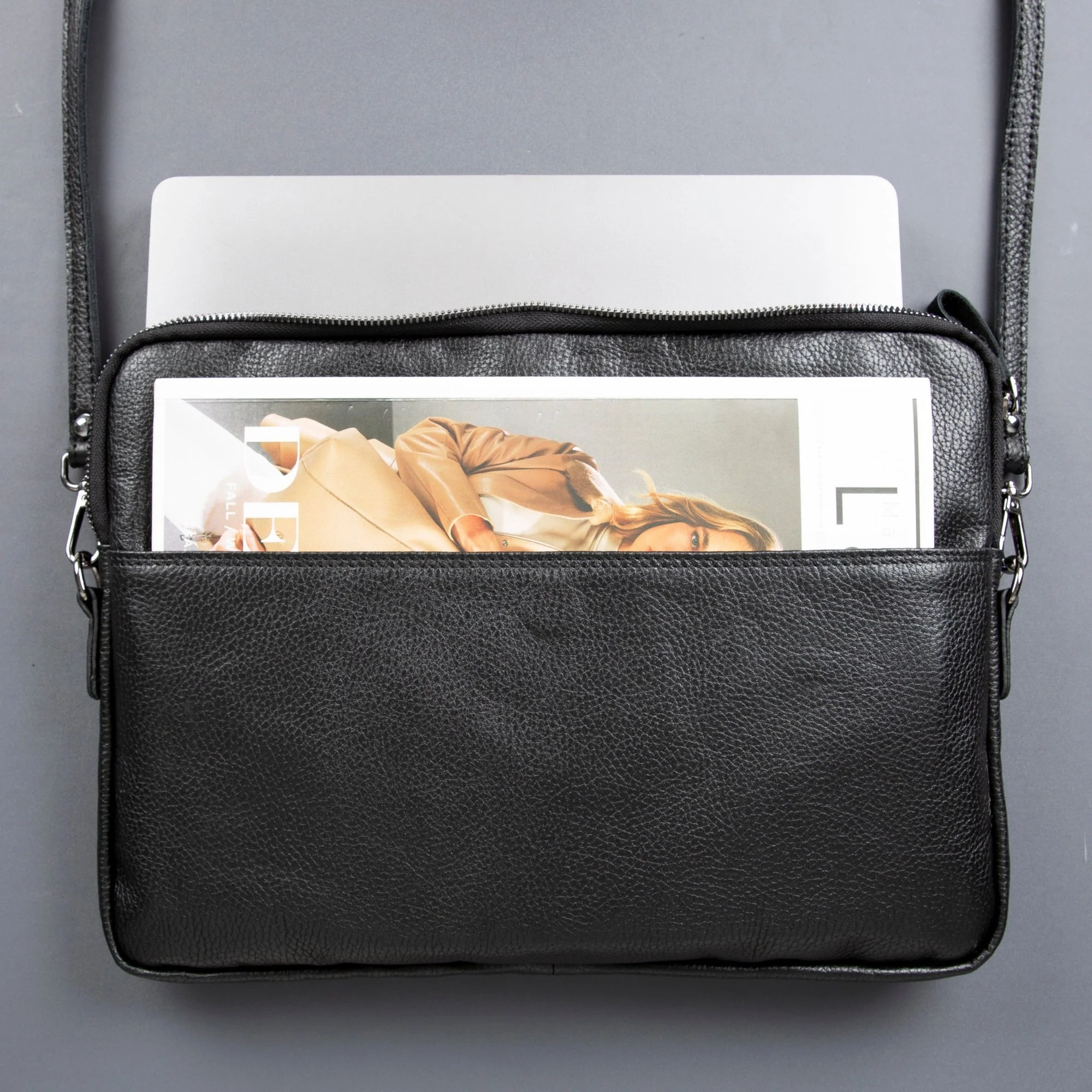 Seward Leather Laptop Bag with Shoulder Strap - MacBook Sleeve 14" & 16" - Image 12