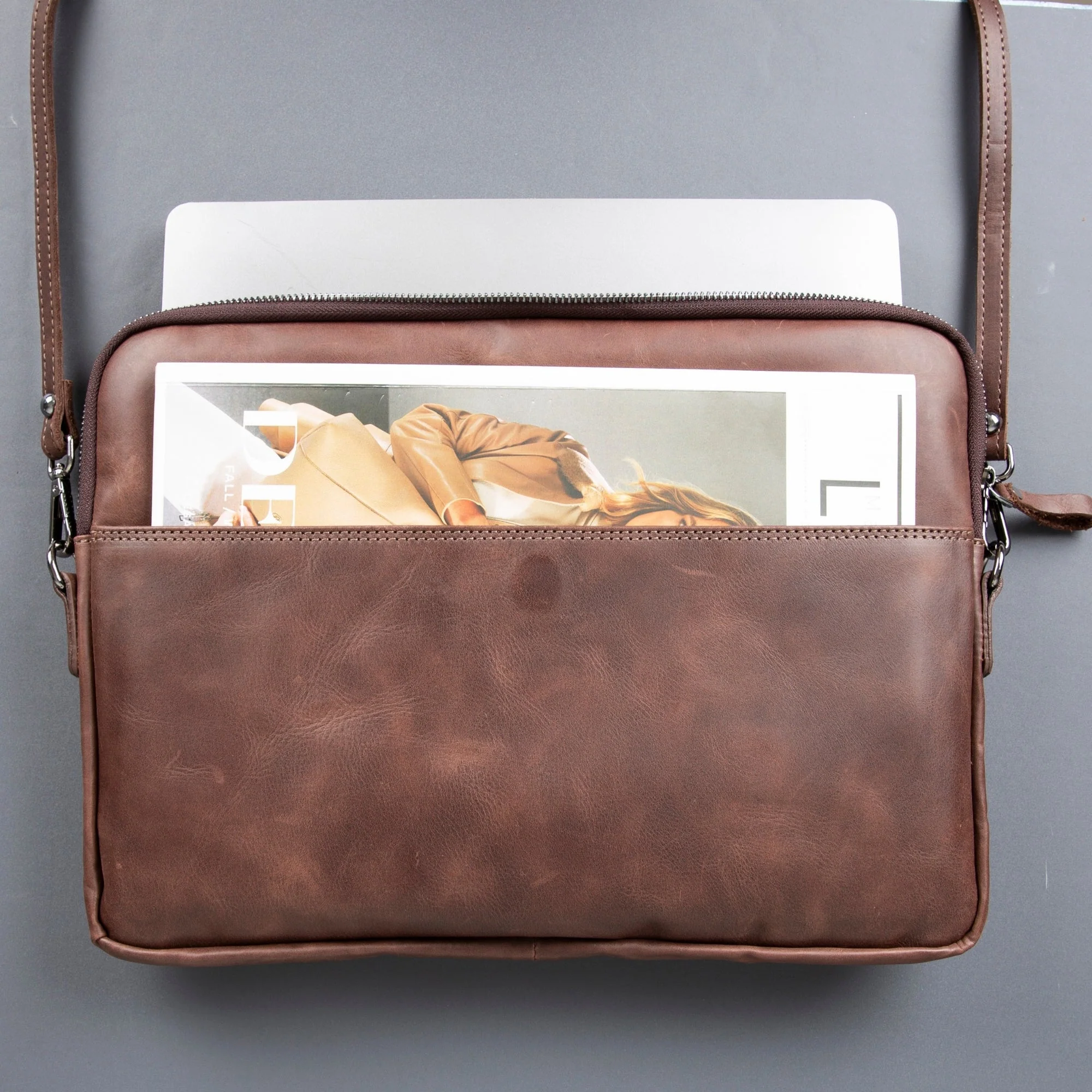 Seward Leather Laptop Bag with Shoulder Strap - MacBook Sleeve 14" & 16" - Image 26