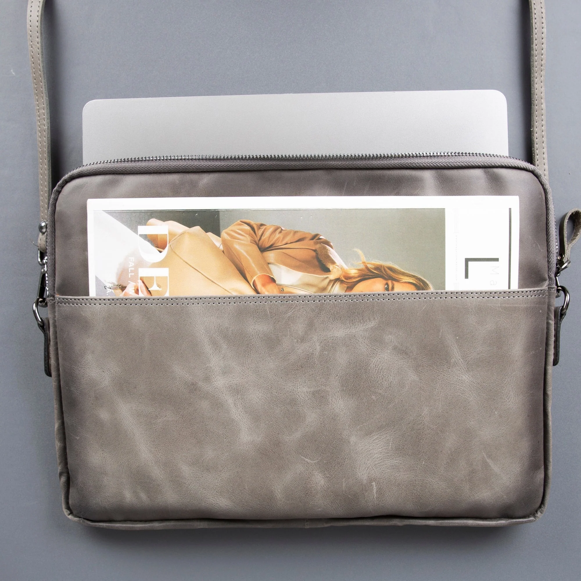 Seward Leather Laptop Bag with Shoulder Strap - MacBook Sleeve 14" & 16" - Image 30