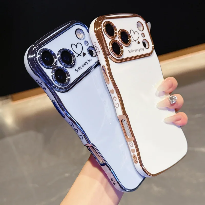 Side Love Electroplating Case For iPhone 17 Pro Max 17 Air 16 15 14 Plus 13 12 11 Pro Max 17Pro Max Cover Lens Shockproof Bumper - Image 2