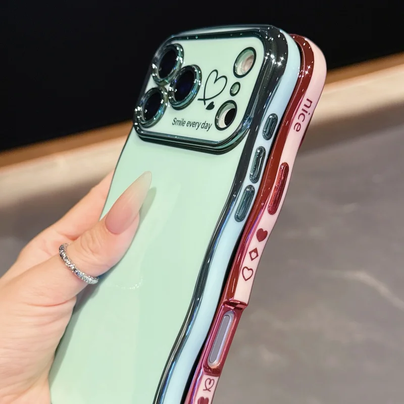 Side Love Electroplating Case For iPhone 17 Pro Max 17 Air 16 15 14 Plus 13 12 11 Pro Max 17Pro Max Cover Lens Shockproof Bumper - Image 4