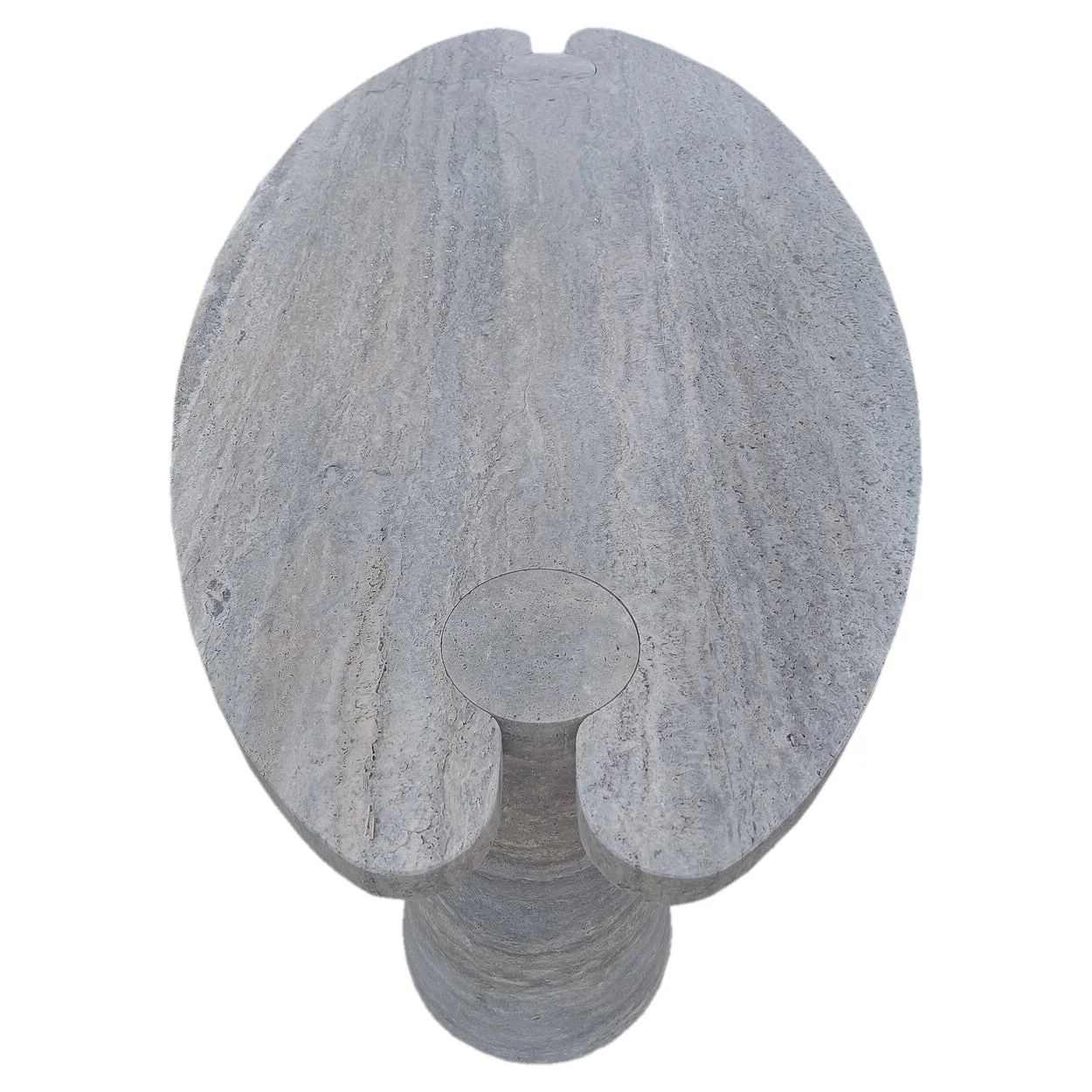 Silver Travertine Vein-cut Coffee Table Conic legs Honed (W)24" (L)48" (H)16" - Image 2