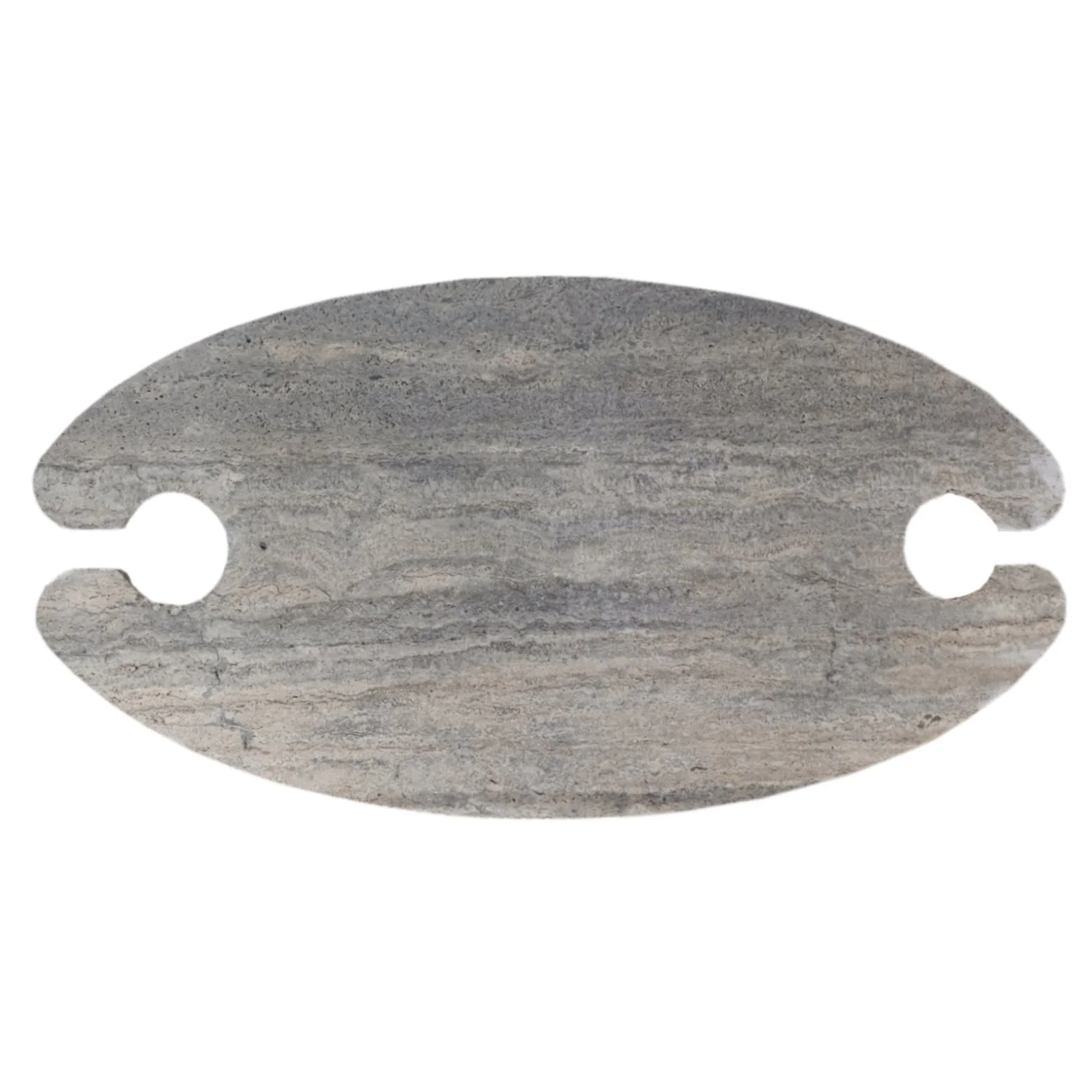 Silver Travertine Vein-cut Coffee Table Conic legs Honed (W)24" (L)48" (H)16" - Image 4