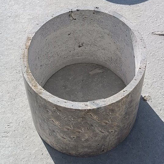 Silver Travertine Vein-cut Round Honed 2" Tabletop Coffee Table (D)36" (H)16" - Image 5