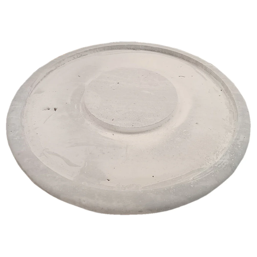 Silver Travertine Vein-cut Round Honed 2" Tabletop Coffee Table (D)36" (H)16" - Image 6
