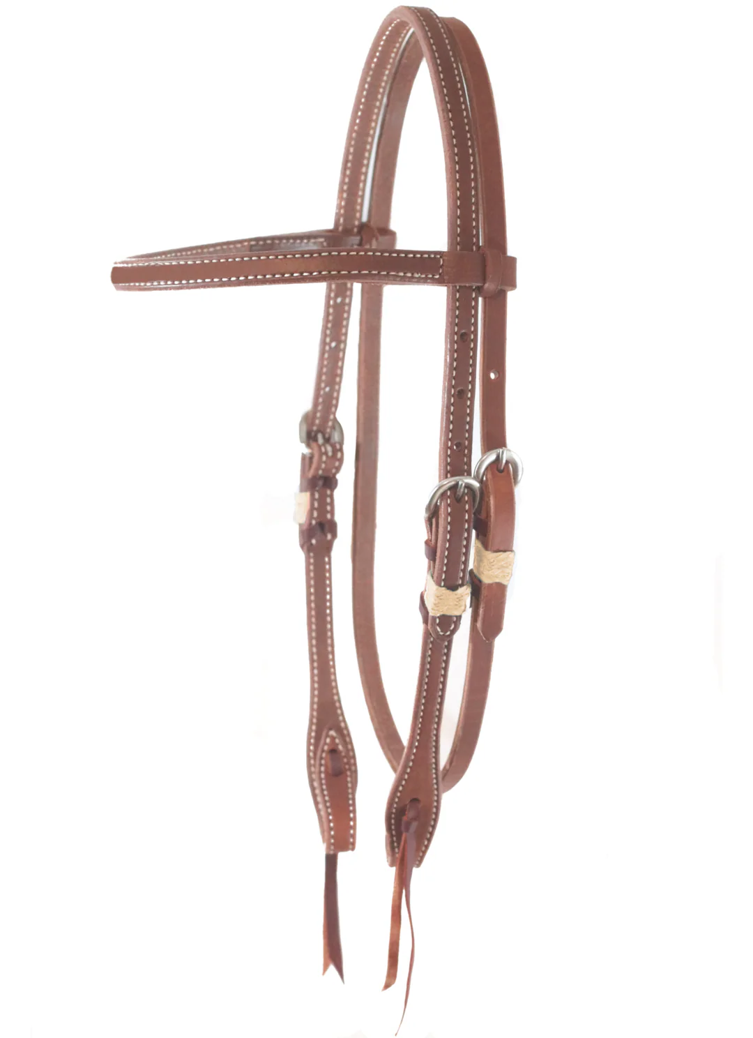 "SLO" Rawhide Harness Browband Headstall - Image 3
