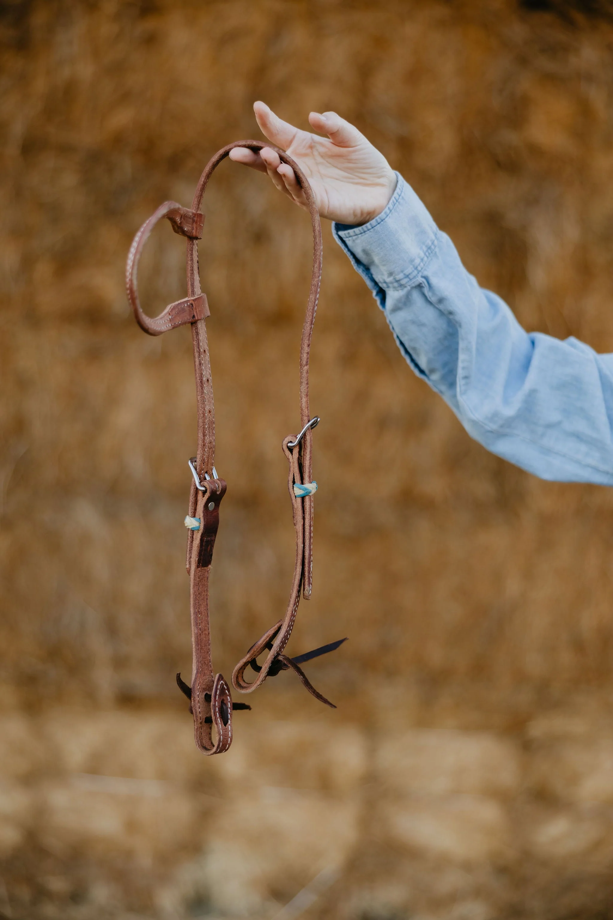 "SLO" Rawhide Harness One Ear Headstall - Image 2