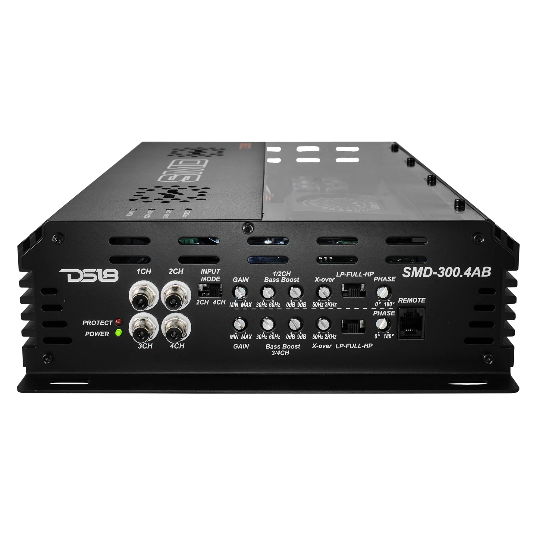 SMD 4-Channel Class AB Amplifier with VM-1 Voltmeter and Digital LED Lights 4 x 300W at 2-Ohm - Steve Meade Designs - Image 4