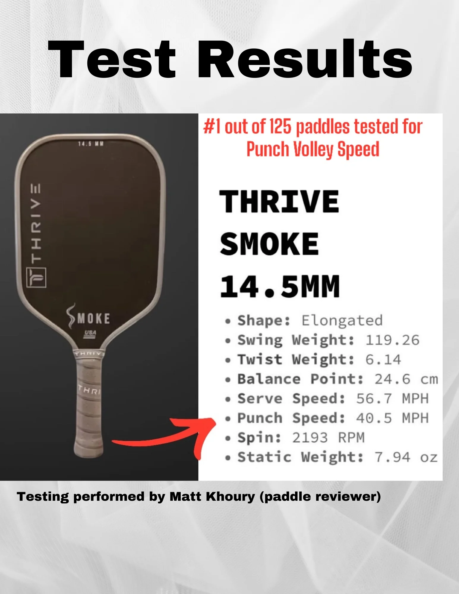 SMOKE 14.5 MM (POWER SERIES) Includes head cover, lead weights, paddle eraser, key chain, sticker, and weight card. (RECOMMENDED SWING WEIGHT *120*) - Image 6