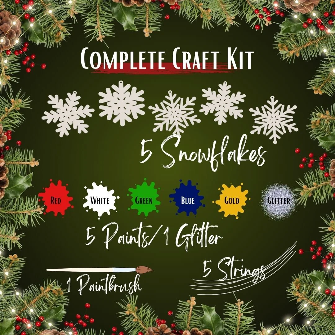Snowflake Craft Kit | Wood Ornaments - Image 2
