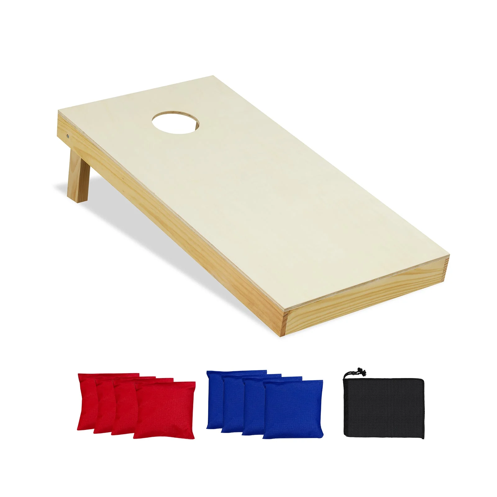 Solid Wood Cornhole Board Set Portable Corn Hole Game Board Includes 8 Bean Bags-M - Image 3