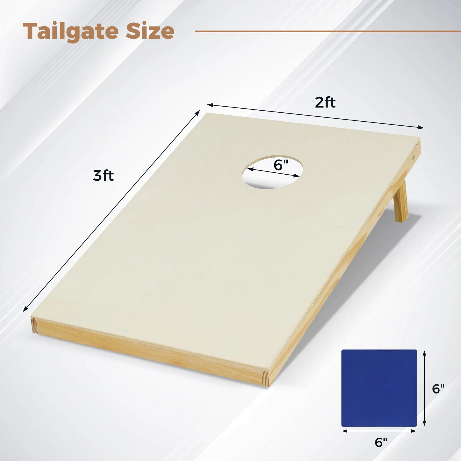 Solid Wood Cornhole Board Set Portable Corn Hole Game Board Includes 8 Bean Bags-S - Image 4