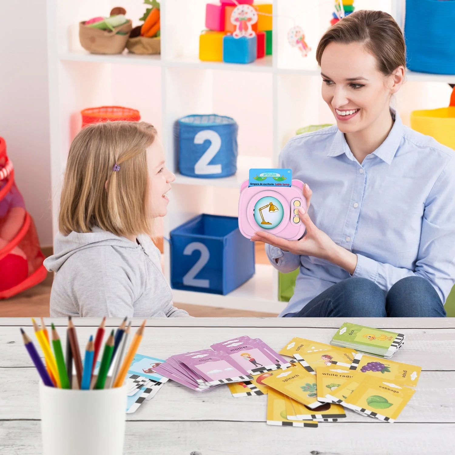 Spanish & English Talking Flash Cards 224 Sight Words Bilingual Flash Cards Rechargeable Card Early Education Device Educational Toy for Boys Girls Ag - Image 4