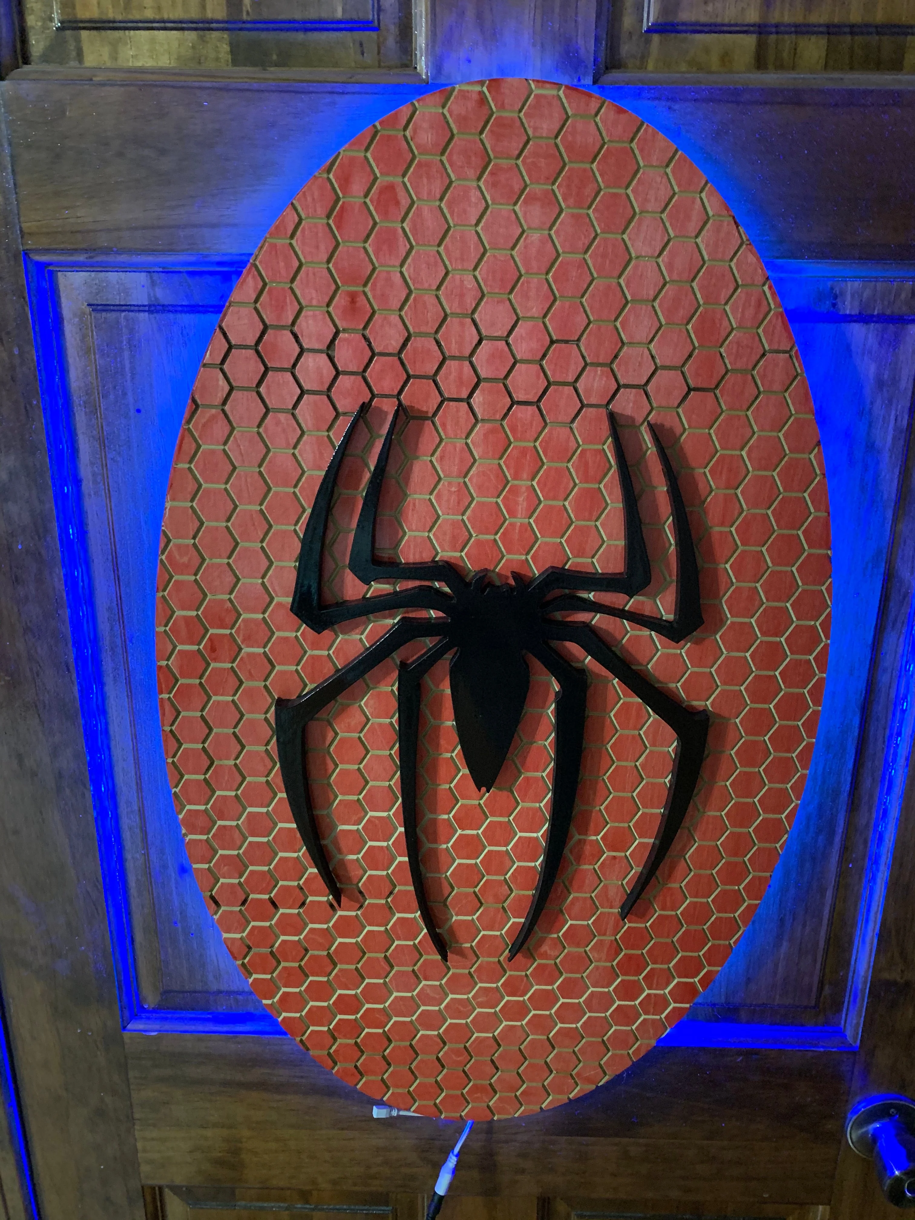 Spider-Man-Inspired Wall Art with LED Backlighting and Personalization - Image 4
