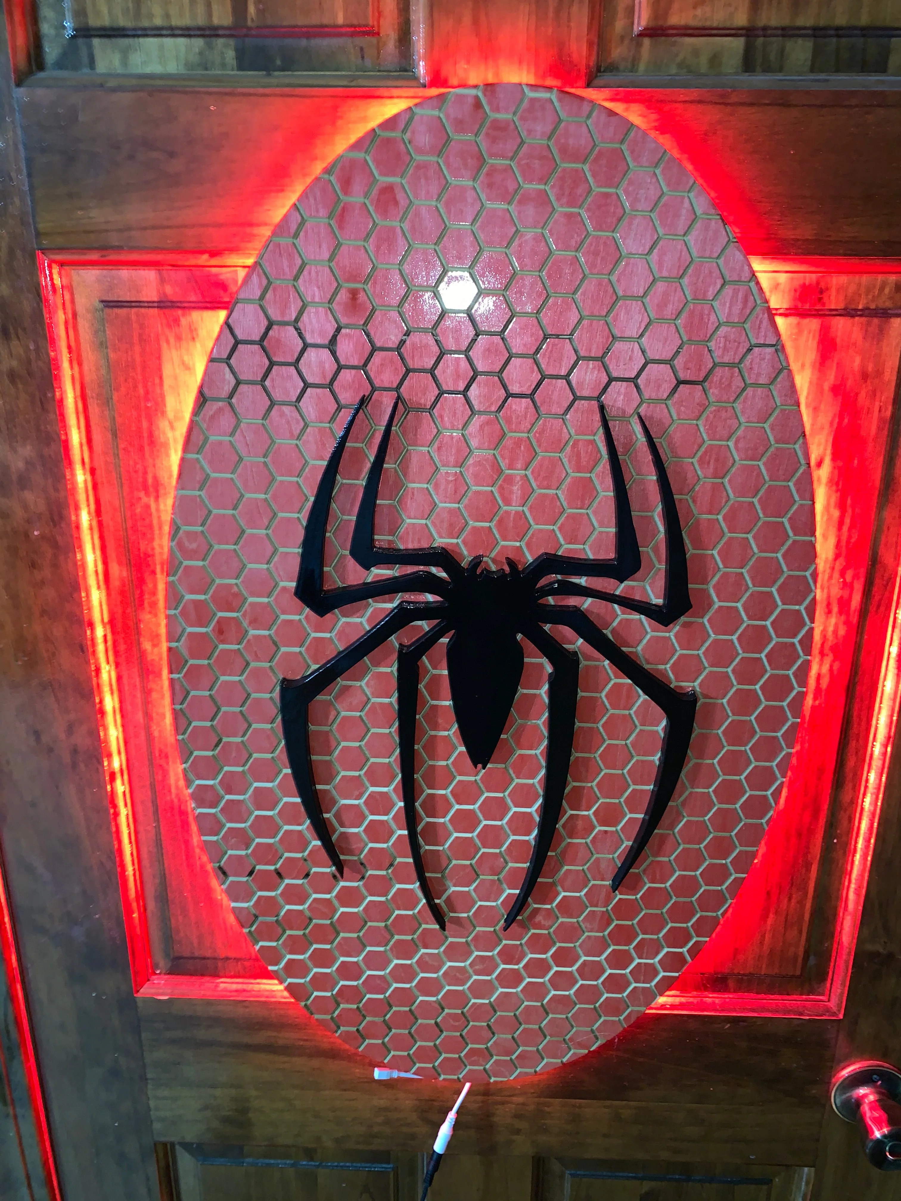 Spider-Man-Inspired Wall Art with LED Backlighting and Personalization - Image 5