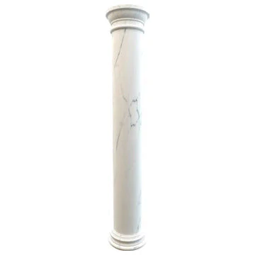 Statuario White Marble Doric Greek Hand-carved Column (D)16" (H)111" - Image 2