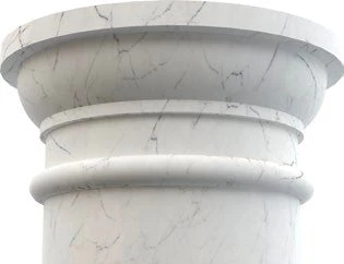 Statuario White Marble Doric Greek Hand-carved Column (D)16" (H)111" - Image 3