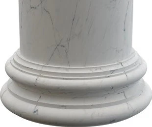 Statuario White Marble Doric Greek Hand-carved Column (D)16" (H)111" - Image 4