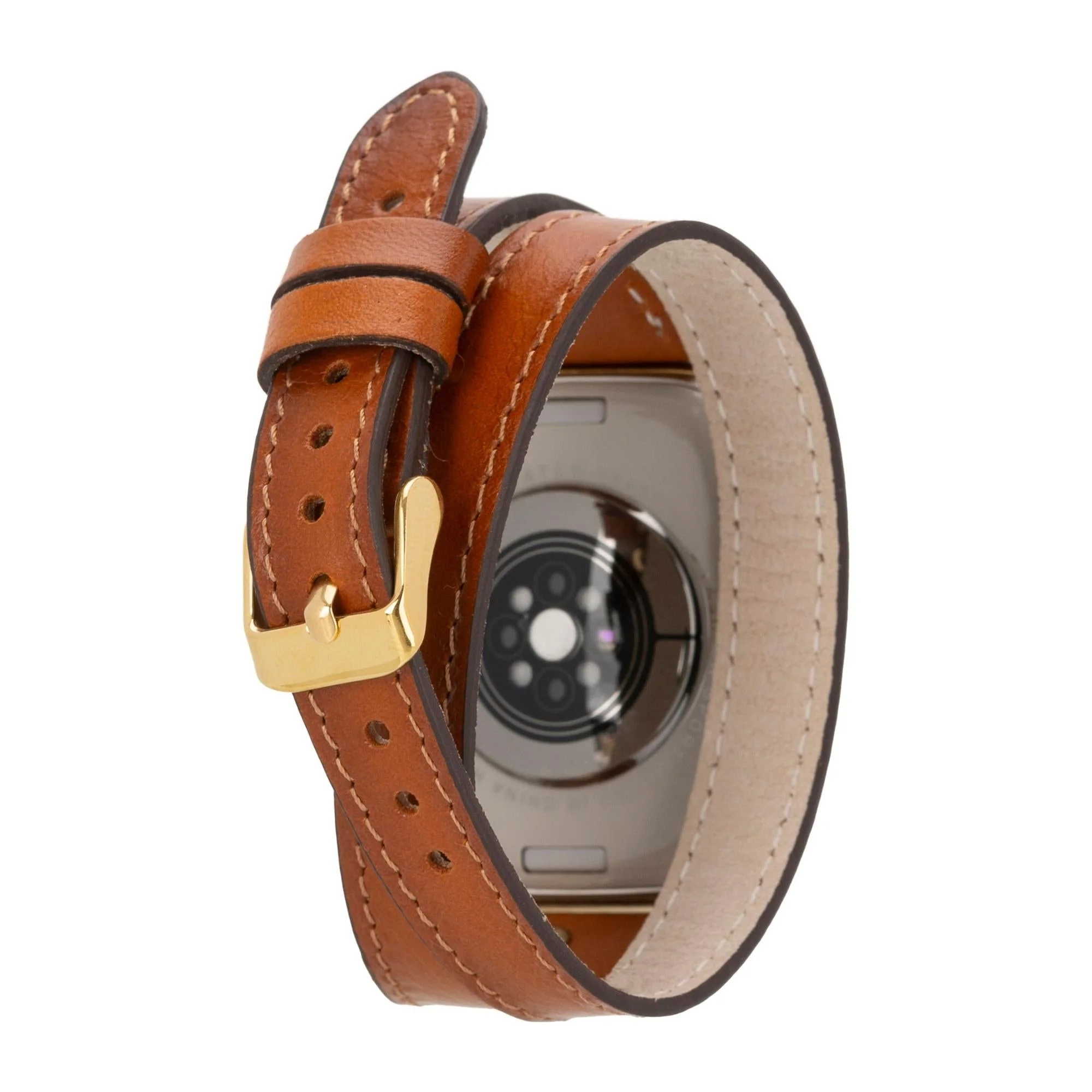 Syracuse Double Tour Leather Bands for Apple Watch 9, Ultra 2 and SE - Image 2