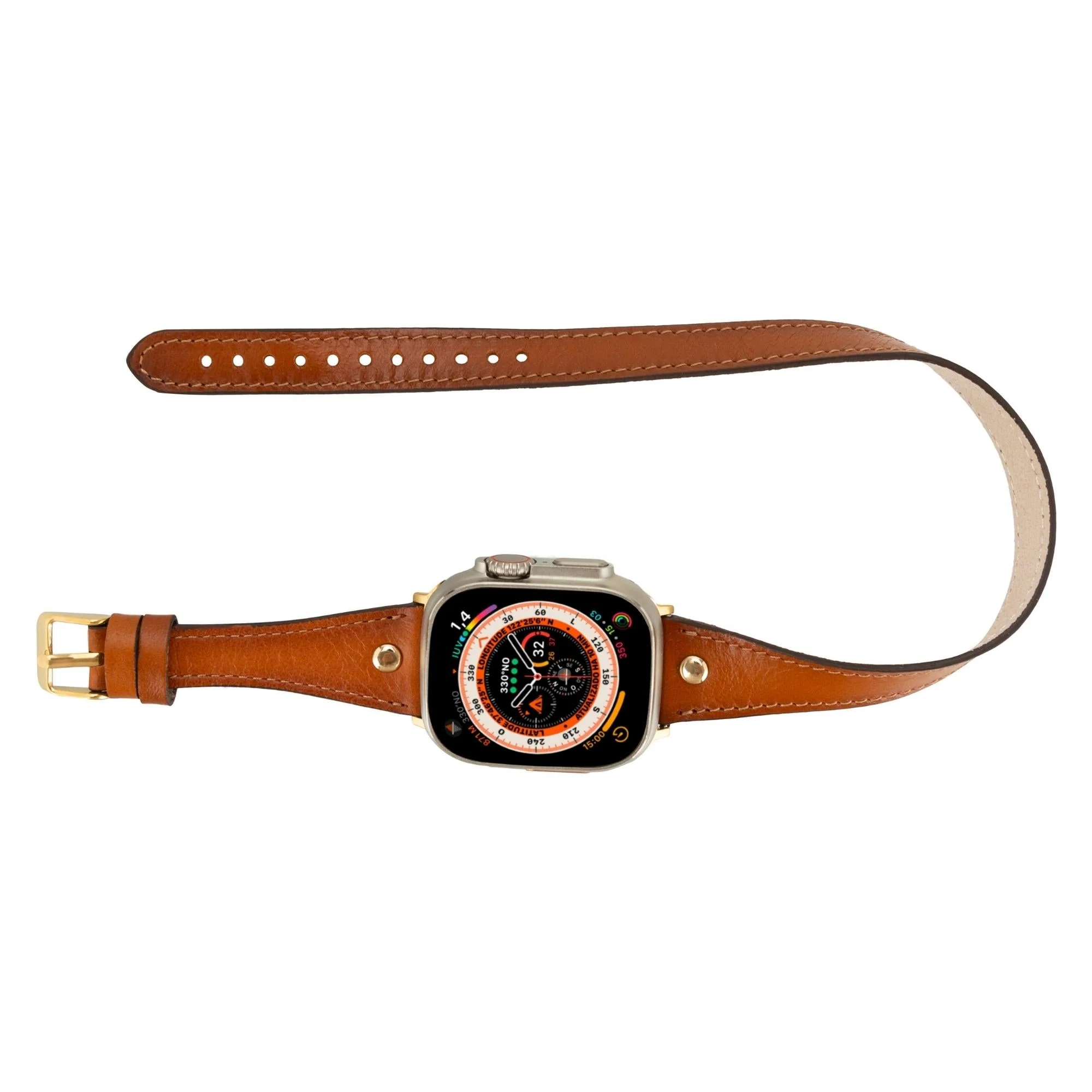Syracuse Double Tour Leather Bands for Apple Watch 9, Ultra 2 and SE - Image 3