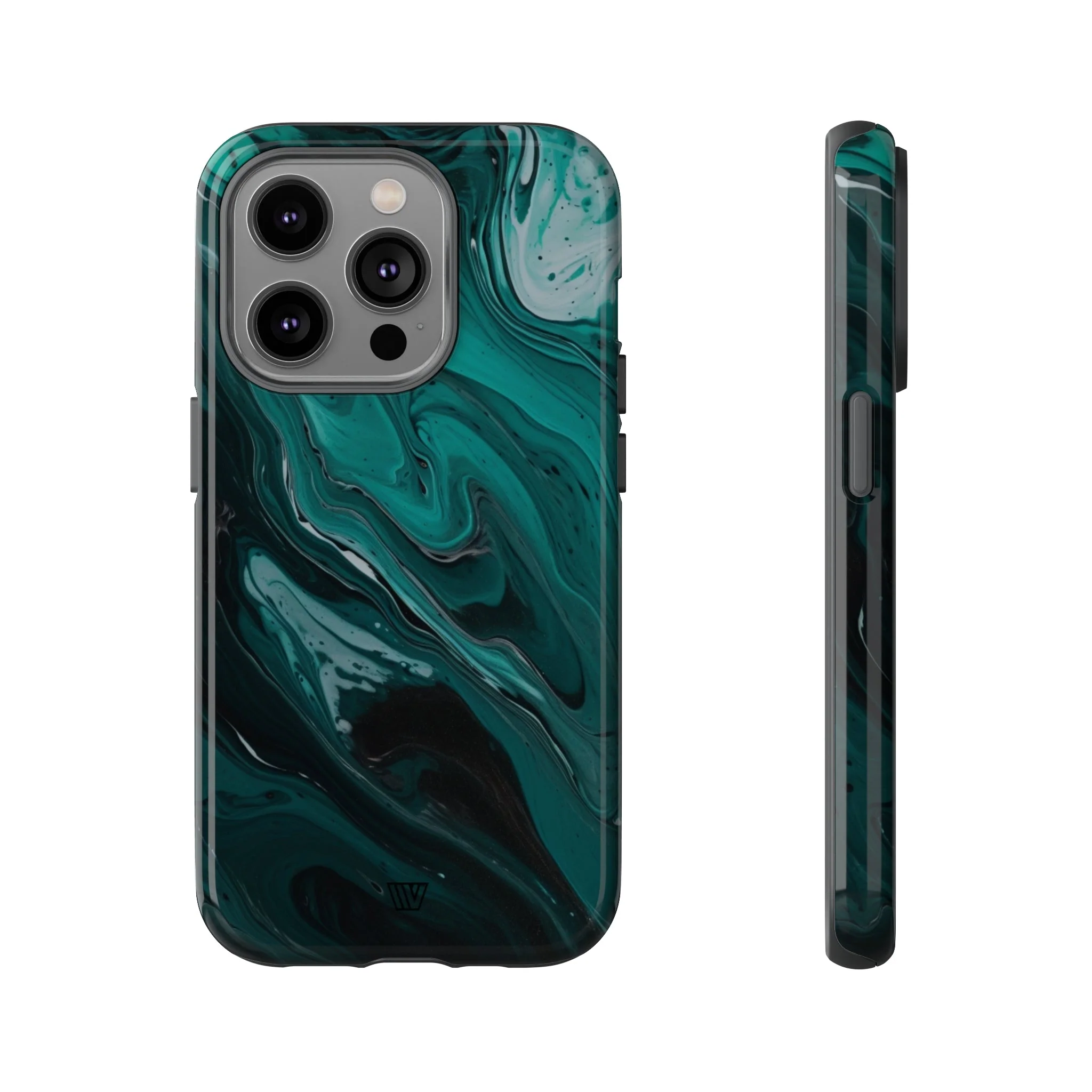 TEAL PAINT SWIRL | Tough Phone Case - Image 2