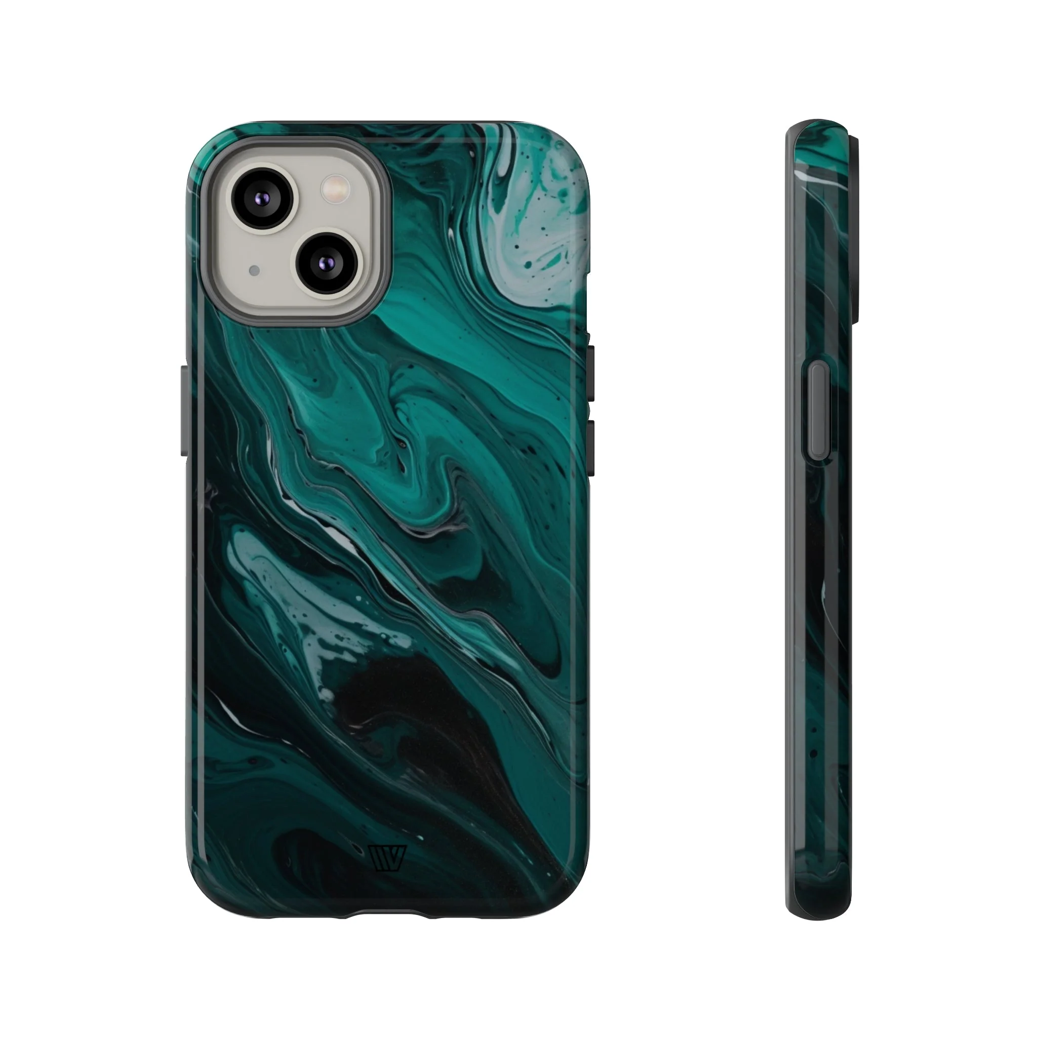 TEAL PAINT SWIRL | Tough Phone Case - Image 3