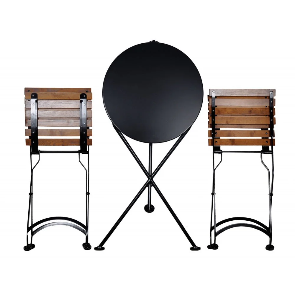 Three Piece Bistro Dining Set with 24" Round Powder Coated Steel Top and Two 5504 Side Chairs - Image 2