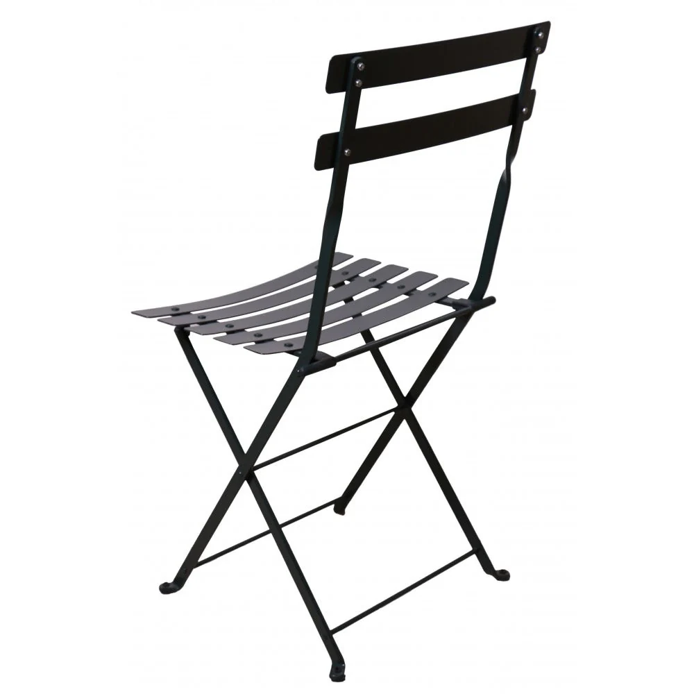 Three Piece Bistro Dining Set with 24" Round Powder Coated Steel Top and Two Paris Side Chairs - Image 2
