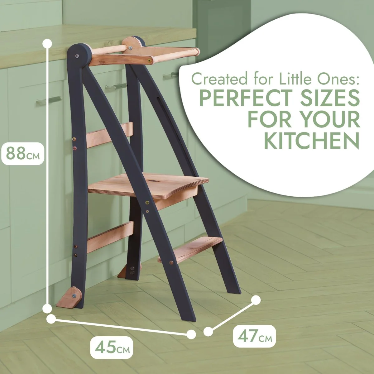 Toddler Learning Tower: Step stool for Kids - Graphite - Image 2