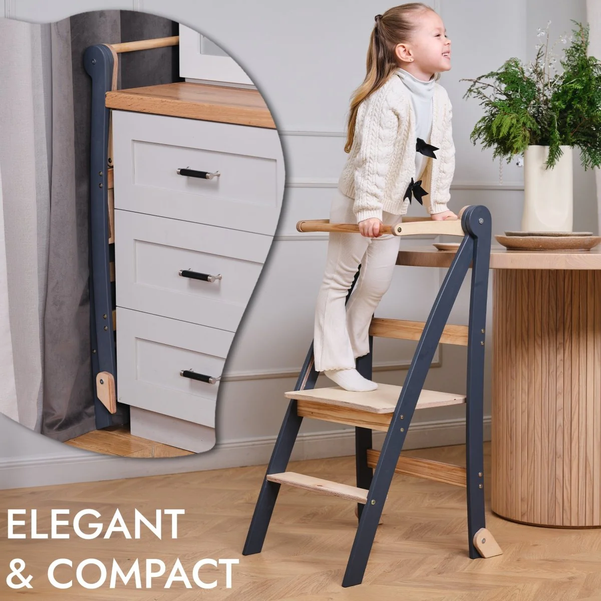 Toddler Learning Tower: Step stool for Kids - Graphite - Image 6