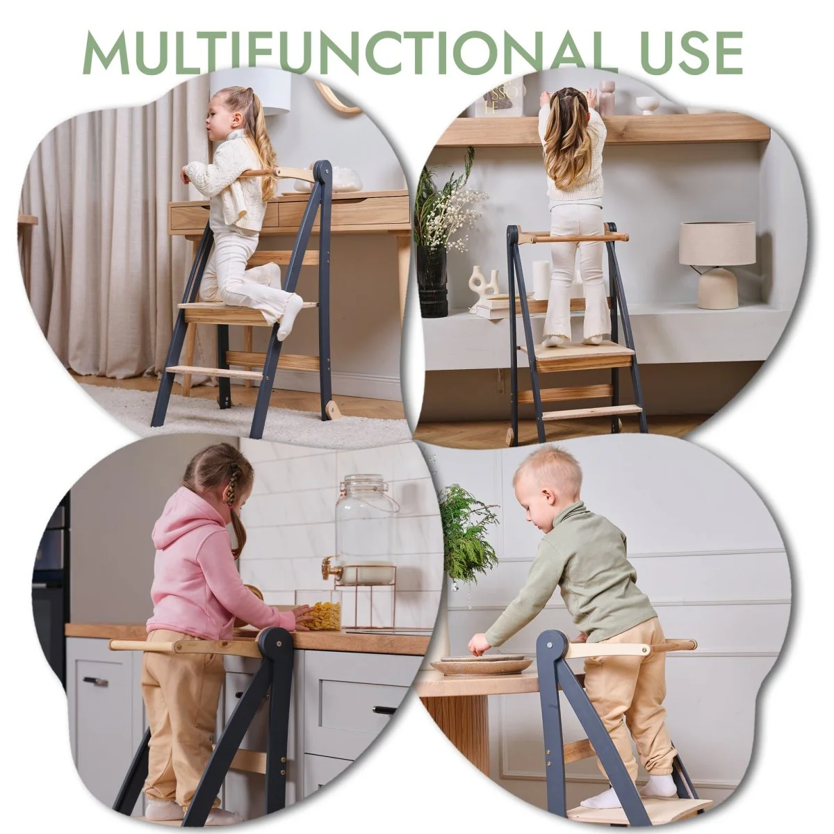 Toddler Learning Tower: Step stool for Kids - Graphite - Image 7