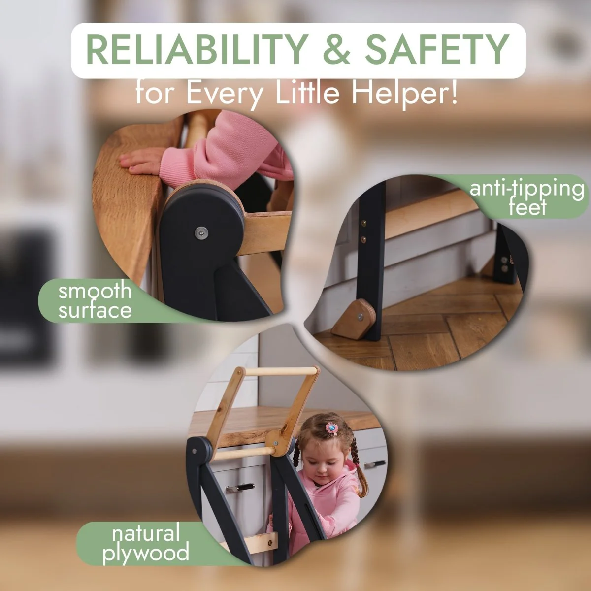 Toddler Learning Tower: Step stool for Kids - Graphite - Image 8