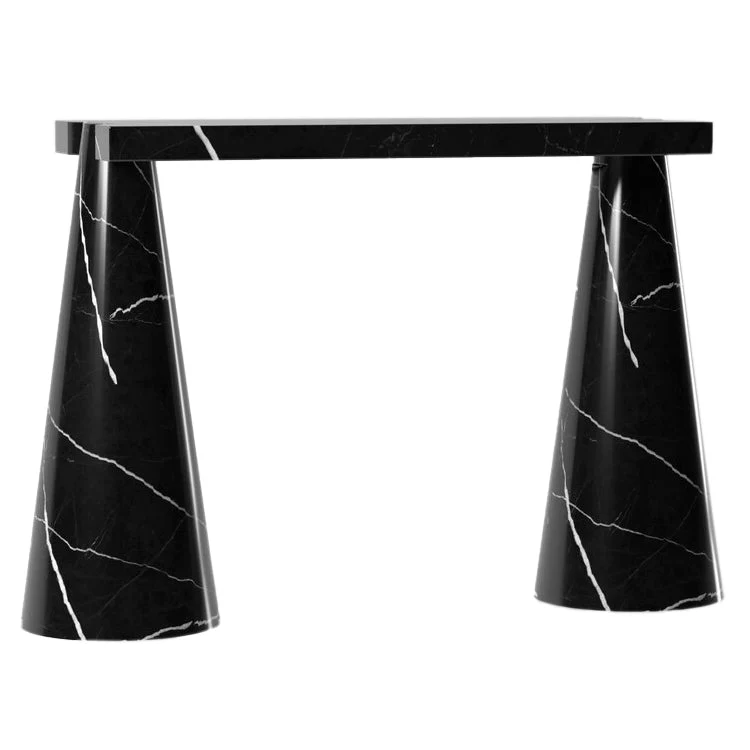Toros Black Marble Designer Cone Shape Legs Console Polished - Image 6