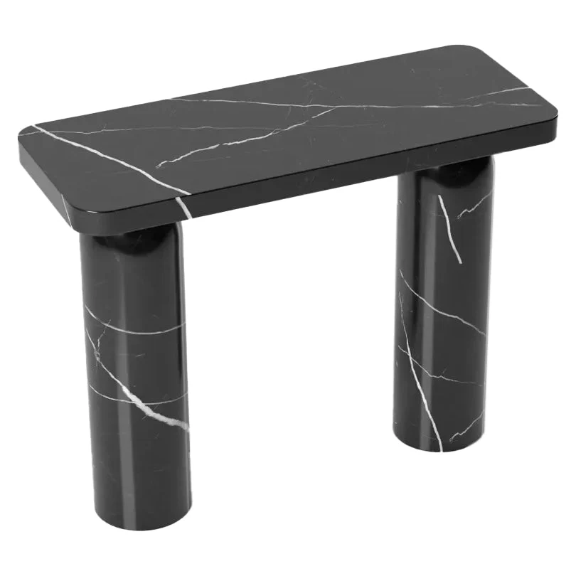 Toros Black Marble Designer Round Legs Console Polished - Image 4