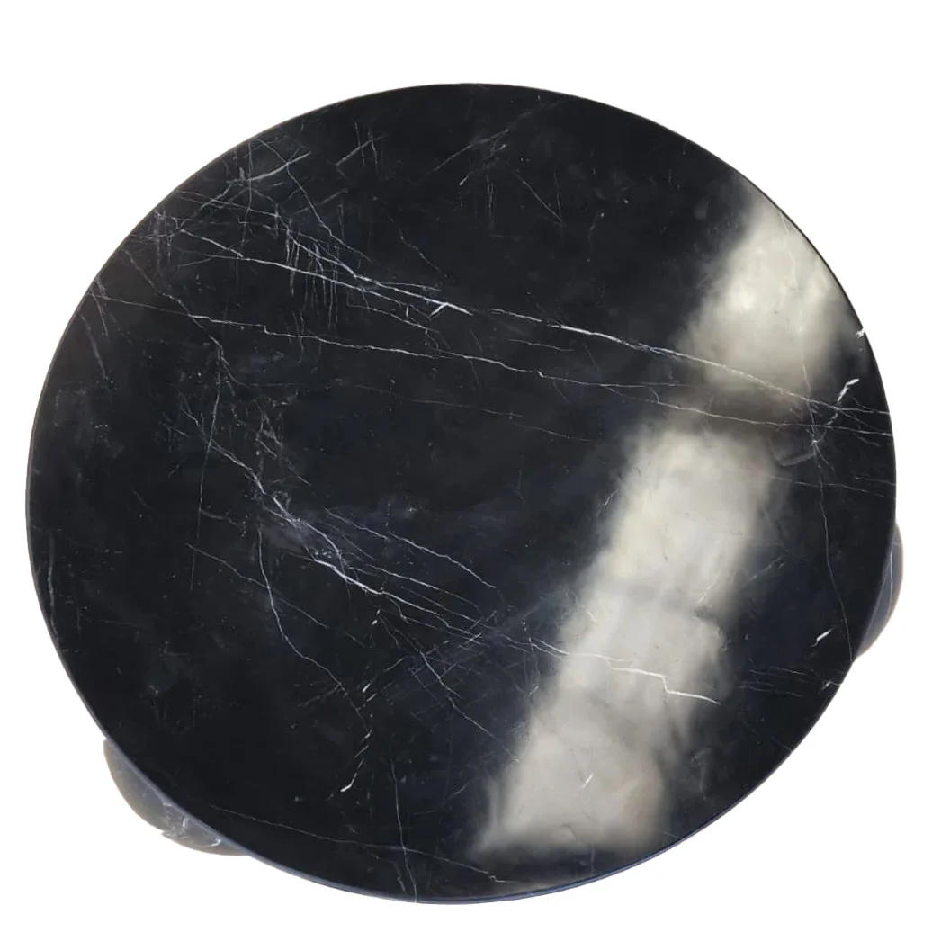 Toros Black Marble Round Designer Coffee Table with Sphere Legs - Image 7