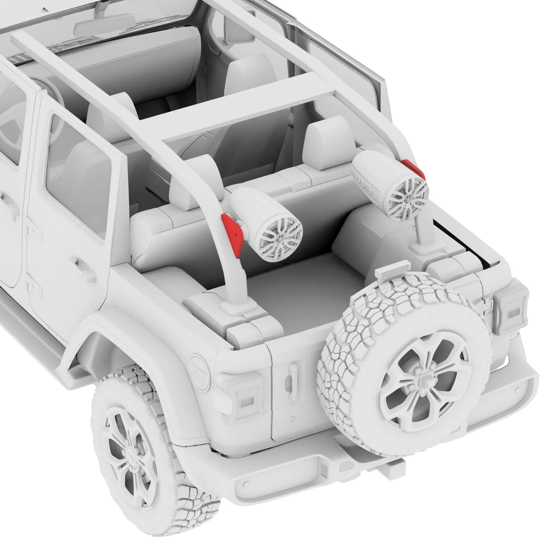 Tower Speaker Mounting Bracket For 4-Door JL Jeep Roll Cages - Image 2
