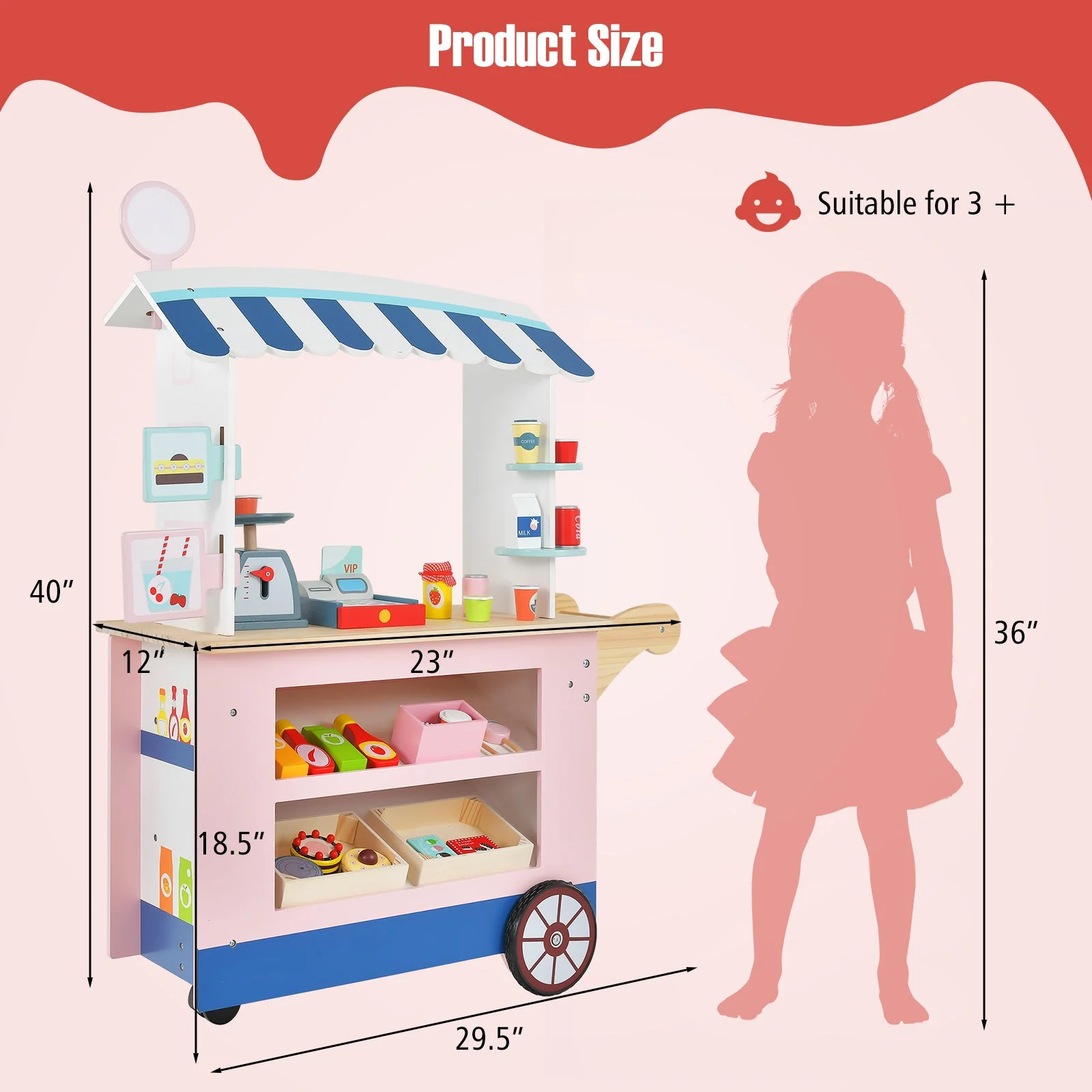 Toy Cart Play Set with POS Machine and Lovely Scale - Image 5