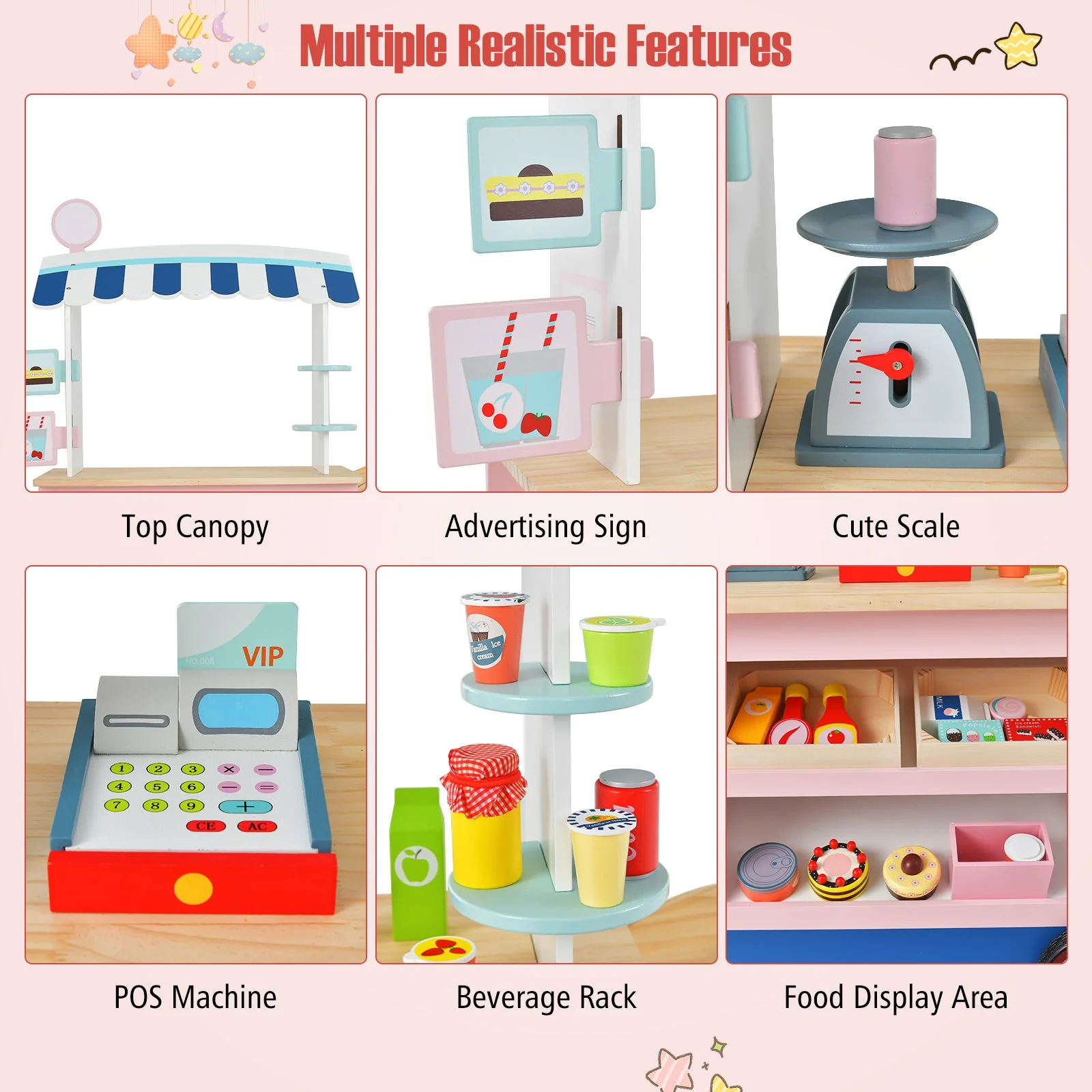 Toy Cart Play Set with POS Machine and Lovely Scale - Image 8