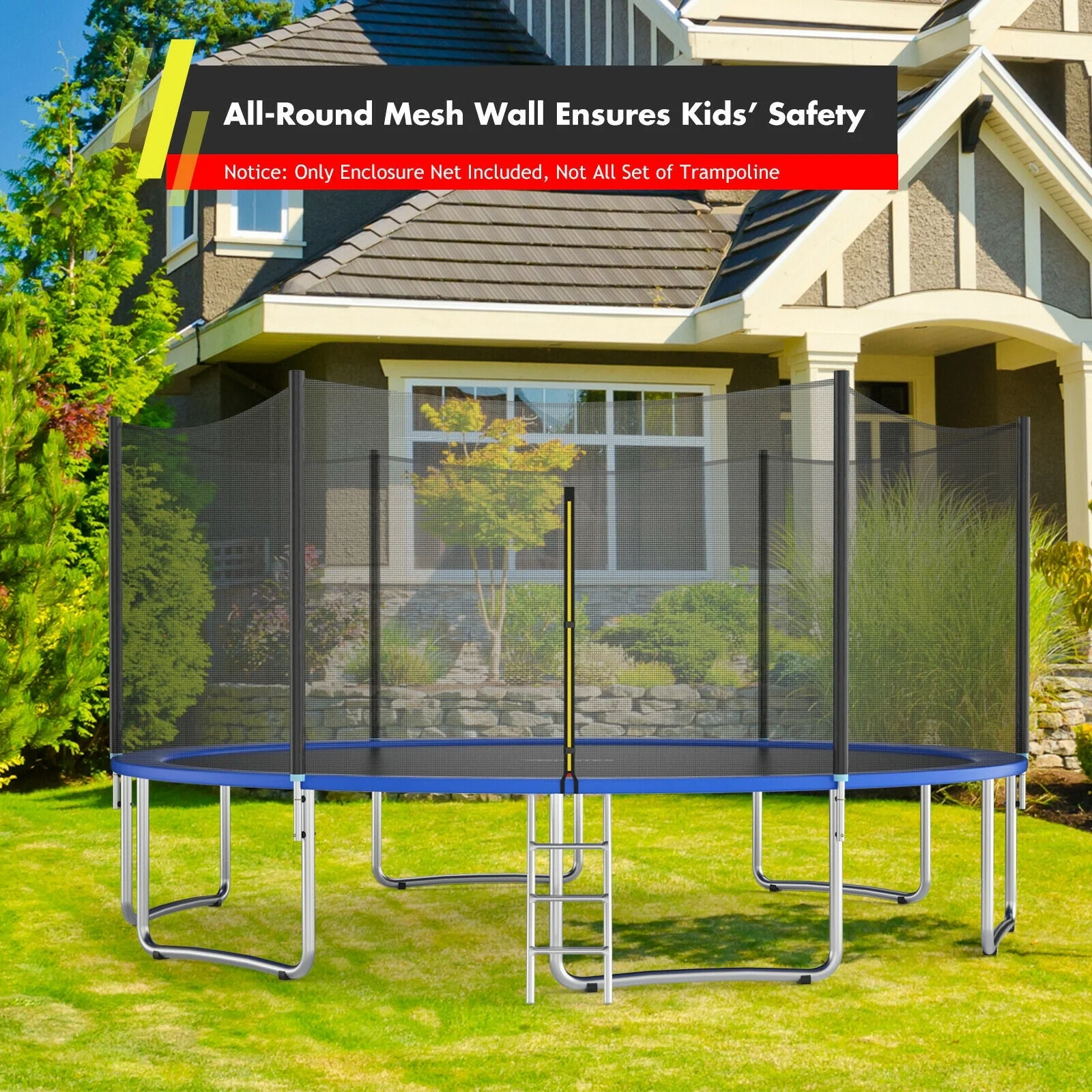 Trampoline Safety Replacement Protection Enclosure Net-16 ft - Image 2