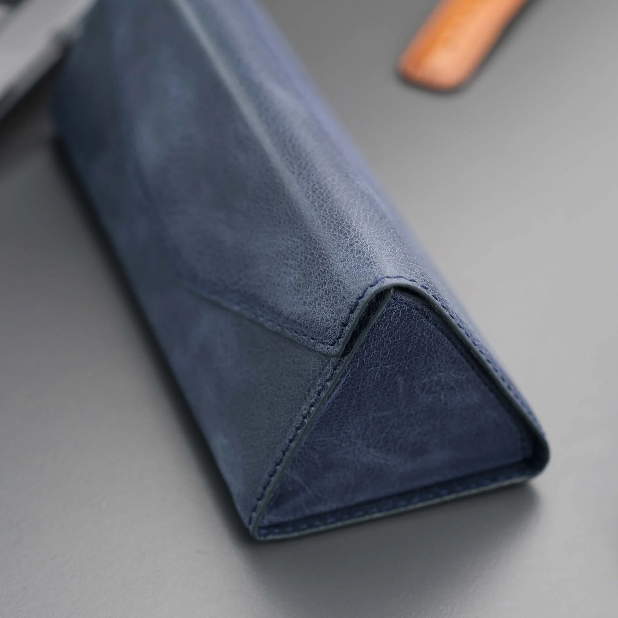 Triangle Leather Glasses Case – Vintage Eyewear Holder - Image 55