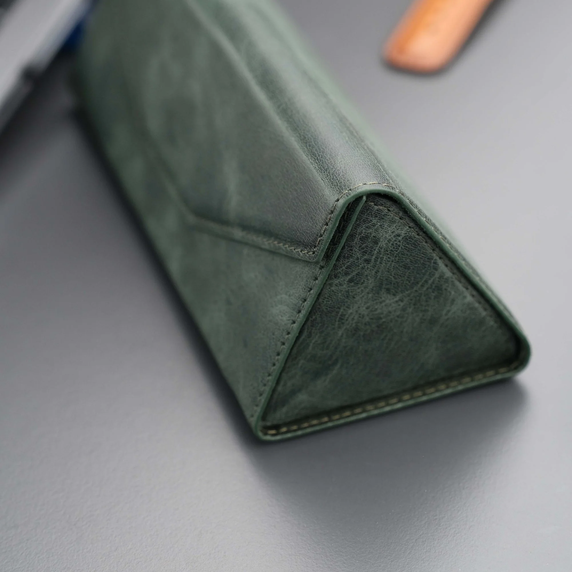 Triangle Leather Glasses Case – Vintage Eyewear Holder - Image 63
