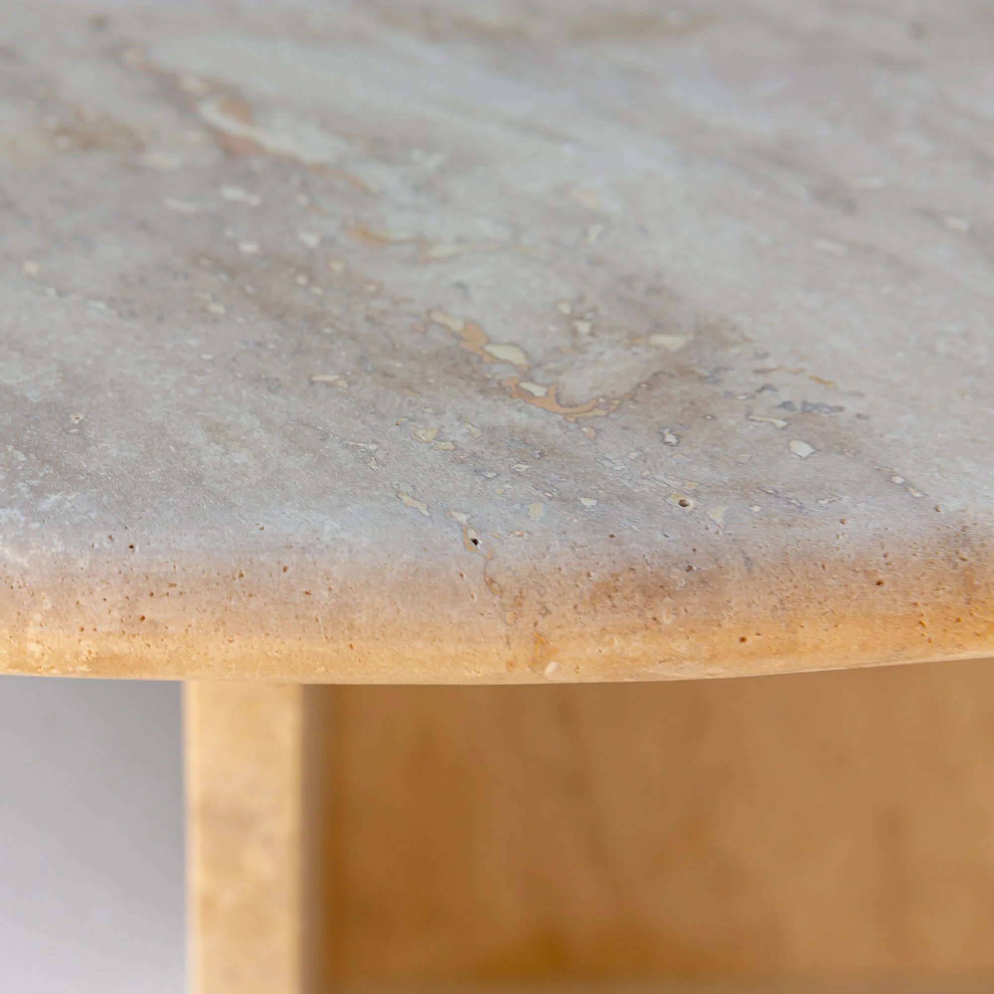 Troia Light Travertine Oval Shape Coffee Table Filled and Polished (W)24" (L)48" (H)16" - Image 5