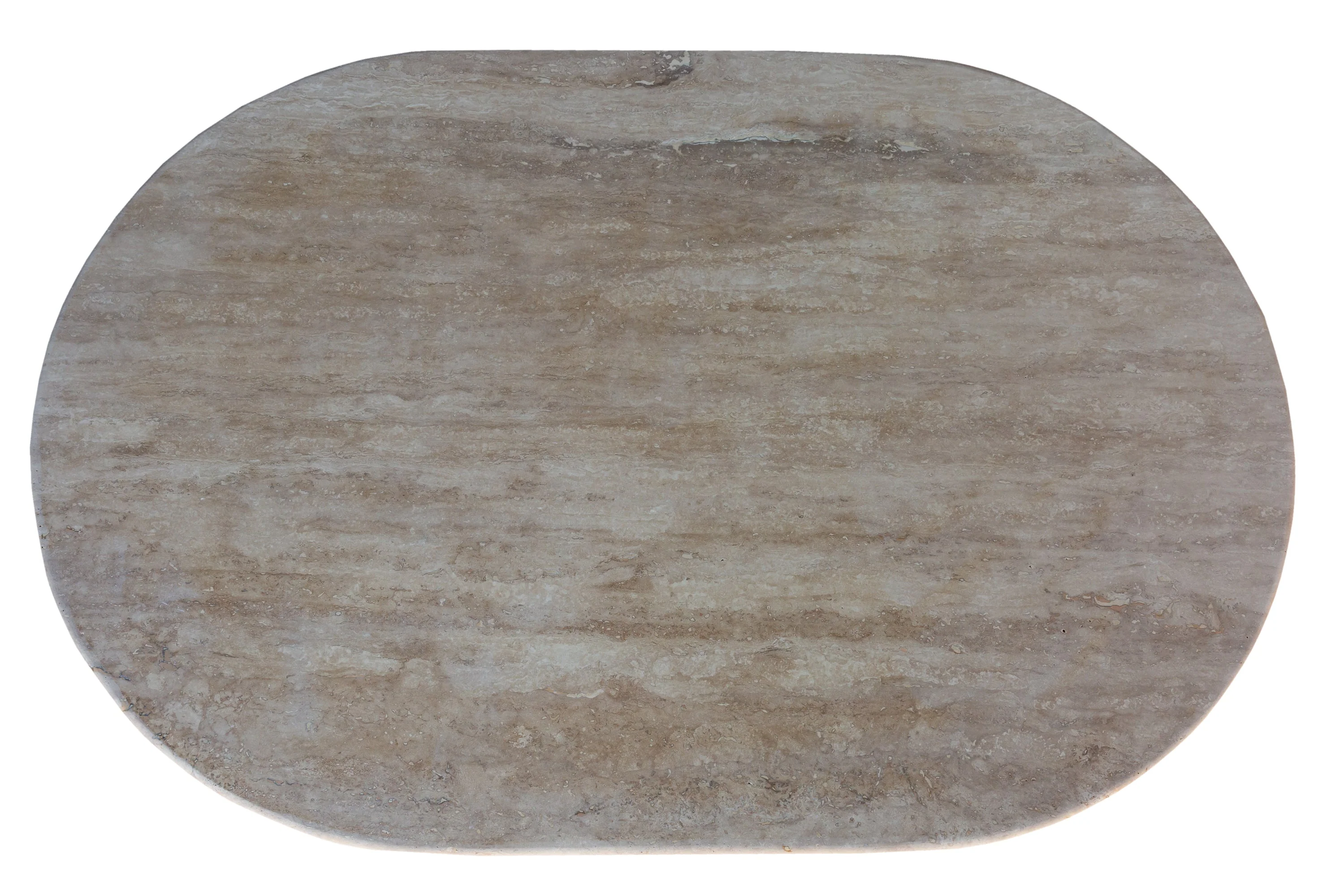 Troia Light Travertine Oval Shape Coffee Table Filled and Polished (W)24" (L)48" (H)16" - Image 7