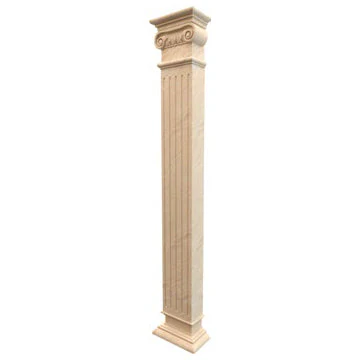 Troia Light Travertine Rectangular Italian Hand-carved Column (W)16" (L)16" (H)111" - Image 2