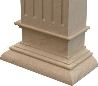 Troia Light Travertine Rectangular Italian Hand-carved Column (W)16" (L)16" (H)111" - Image 4