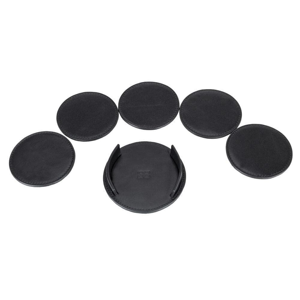 Tucson Genuine Leather Coaster Set of 5 with Holder - Premium Cup Coasters - Image 9